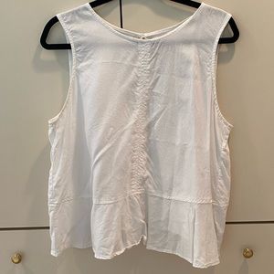 Bella Dahl white sleeveless blouse tank top with open back